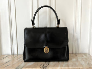 Vintage Small Black Leather Flap Bag