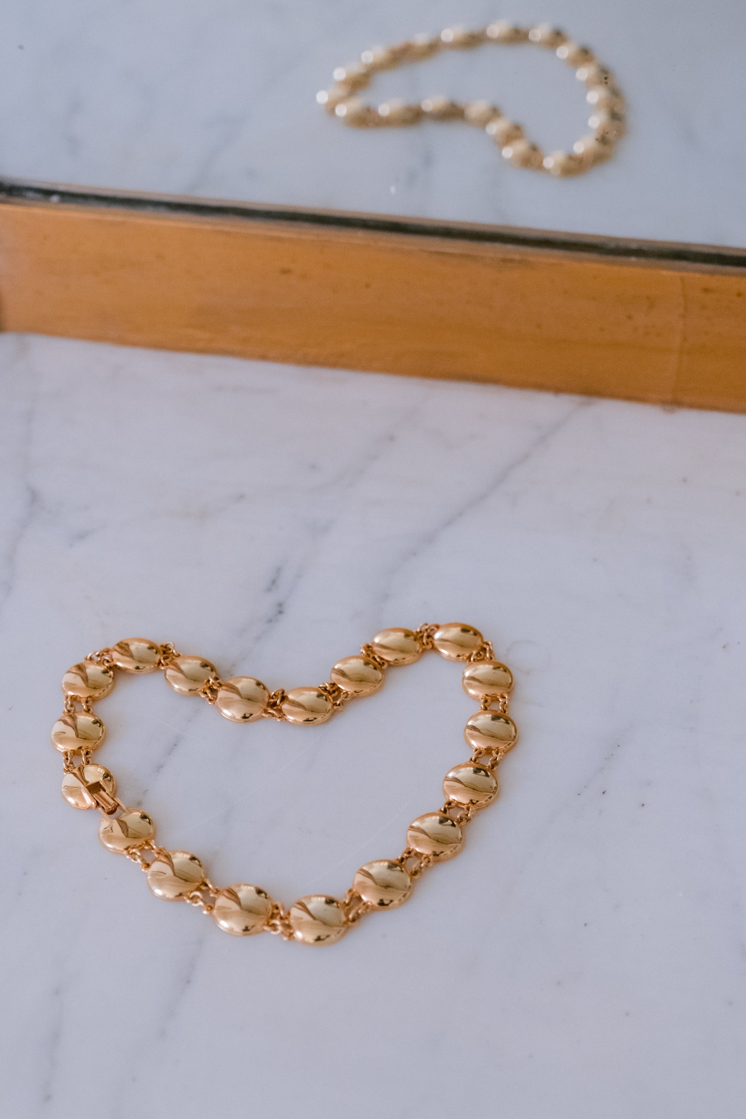 Vintage 1980s Gold Tone Link Choker Necklace
