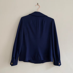 vintage blouse jacket, vintage from France, made in France, french vintage, vintage jacket, blouse jacket, navy blouse vintage, navy jacket vintage
