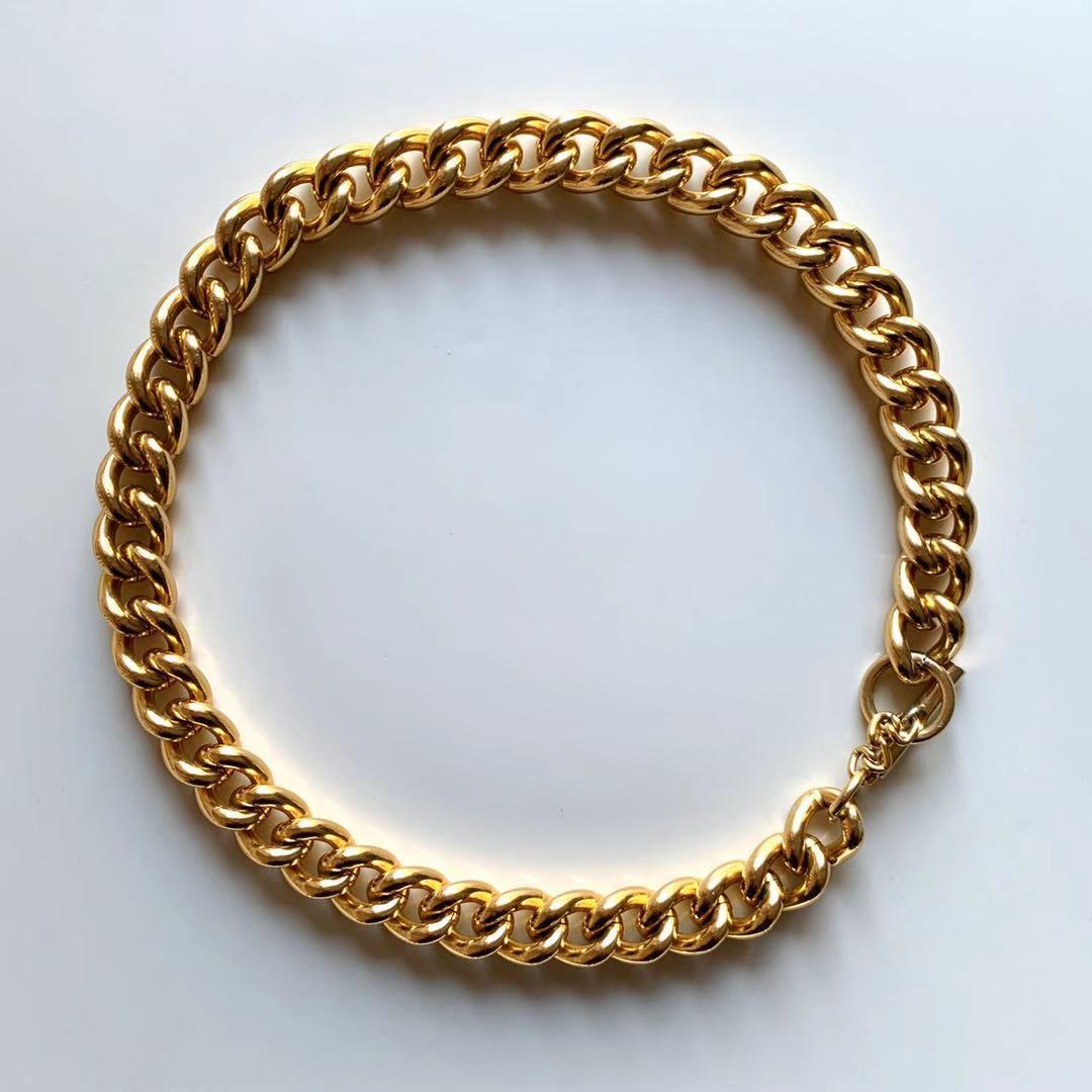 Vintage Chunky Gold Tone Chain Link Necklace – Vintage Gem Paris