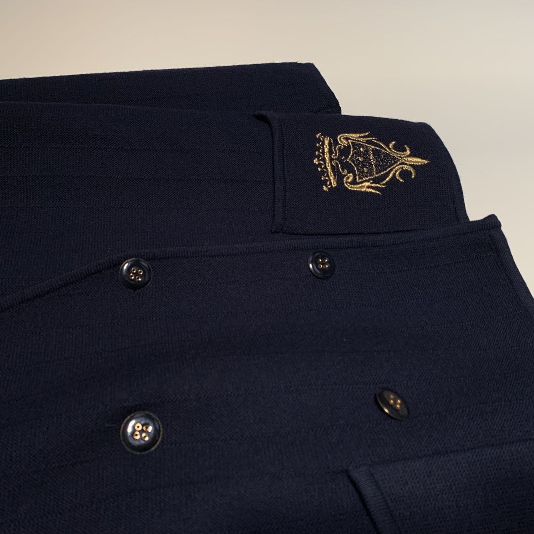 Vintage 1980s Navy Blue Wool Blend Cardigan
