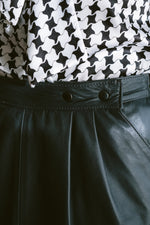 Vintage 1980s Anchor Gray Leather Midi Skirt