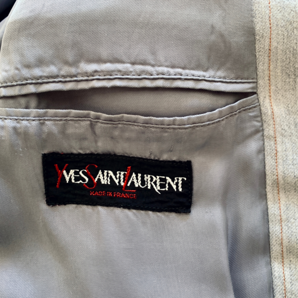 sq_90s Yves Saint Laurent Single-Breasted Pinstripe Blazer_Vintage YSL Light Grey Blazer_Vintage_Gem_Paris_