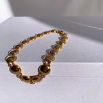 Vintage 1980s Gold Tone Link Choker Necklace